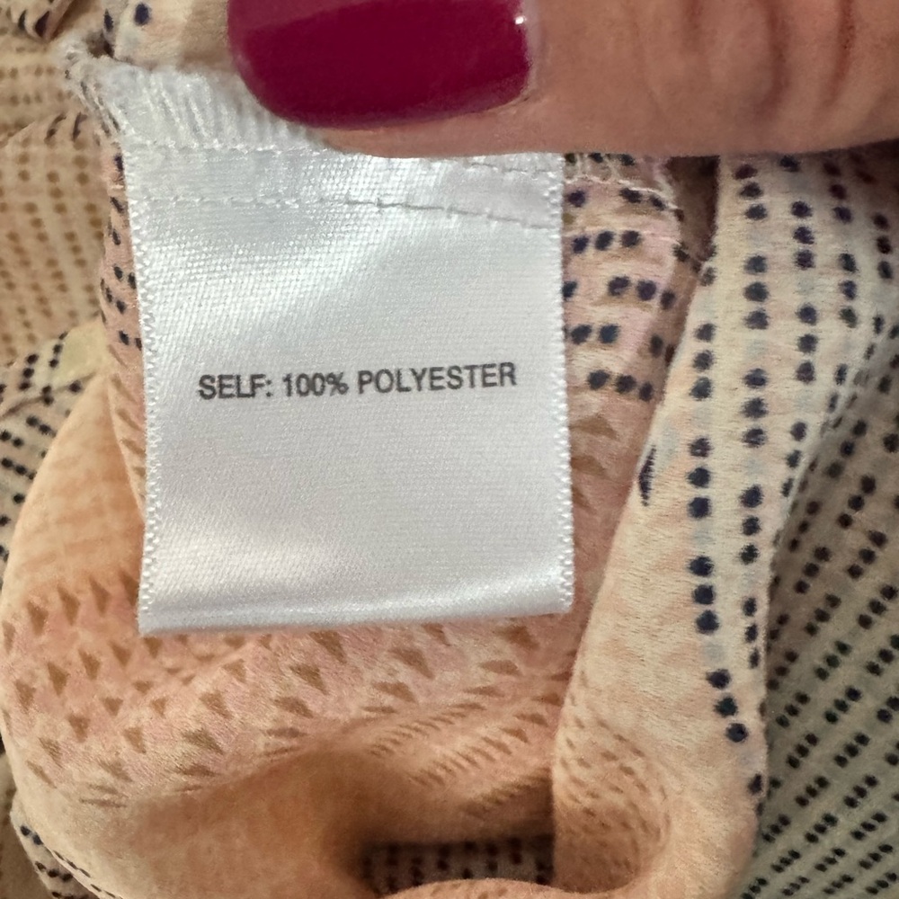 Rose + Olive Patchwork Dot Blouse 2x Button Down … - image 8